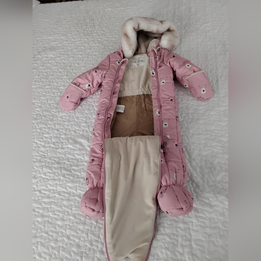 Deux par Deux Pink and Cream Baby Snowsuit - Picture 3 of 8